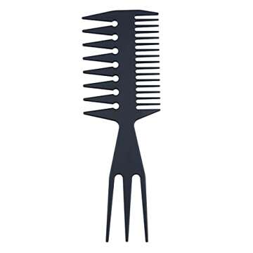 Slicked-back Combs 3 in 1 Fish Tail Bone Shape Hair Extensions Detangling Styling Coloring Comb for Salon Barbers Mohawk Undercut Bowl Cut Quiff