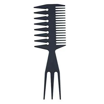 Slicked-back Combs 3 in 1 Fish Tail Bone Shape Hair Extensions Detangling Styling Coloring Comb for Salon Barbers Mohawk Undercut Bowl Cut Quiff