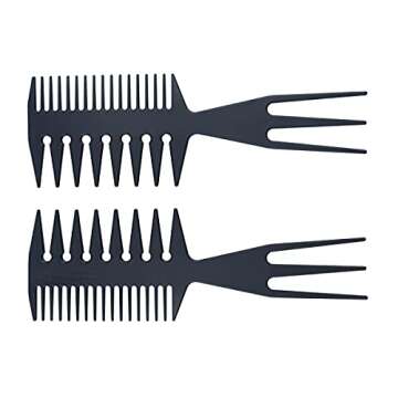 Slicked-back Combs 3 in 1 Fish Tail Bone Shape Hair Extensions Detangling Styling Coloring Comb for Salon Barbers Mohawk Undercut Bowl Cut Quiff