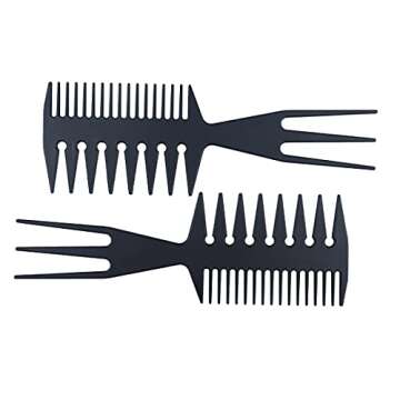 Slicked-back Combs 3 in 1 Fish Tail Bone Shape Hair Extensions Detangling Styling Coloring Comb for Salon Barbers Mohawk Undercut Bowl Cut Quiff