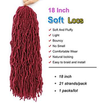 Soft Locs Crochet Hair for Black Women, Natural Faux Locs Crochet Braids, Pre Looped Synthetic Distr...