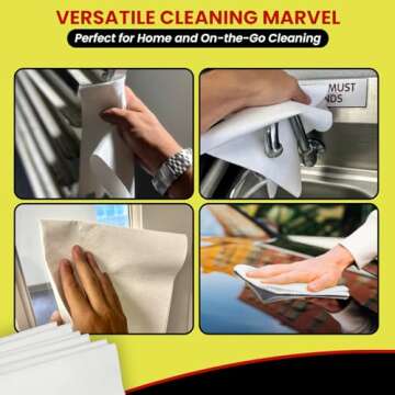 Microfiber Cleaning Cloth As Seen On TV 6 Pack - 16" X 16" Lint-Free Cloths for Glass, Window & Cars - Microfiber Towels for Streak Free Cleaning & Shine - Reusable Cleaning Rags - Just Use Water