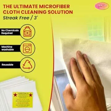 Microfiber Cleaning Cloth As Seen On TV 6 Pack - 16" X 16" Lint-Free Cloths for Glass, Window & Cars - Microfiber Towels for Streak Free Cleaning & Shine - Reusable Cleaning Rags - Just Use Water