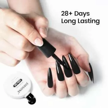 JODSONE 10ml Gel Nail Polish Black Gel Polish Black Gel Nail Polish Black Nail Polish Soak Off Led Gel Polish Nail Art Manicure Salon Diy at Home Gift for Women Gel Nail Polish