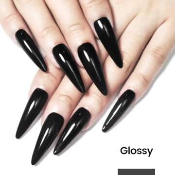 JODSONE 10ml Gel Nail Polish Black Gel Polish Black Gel Nail Polish Black Nail Polish Soak Off Led Gel Polish Nail Art Manicure Salon Diy at Home Gift for Women Gel Nail Polish