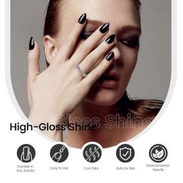 JODSONE 10ml Gel Nail Polish Black Gel Polish Black Gel Nail Polish Black Nail Polish Soak Off Led Gel Polish Nail Art Manicure Salon Diy at Home Gift for Women Gel Nail Polish