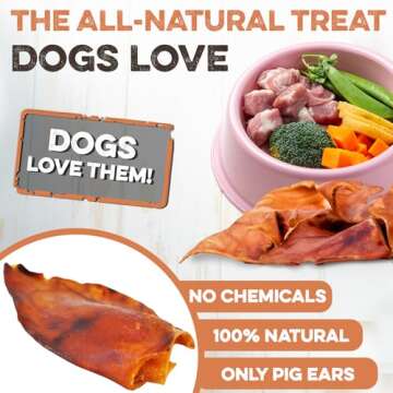 100% Natural Whole Pig Ear Dog Treat - 12 Pack Our Healthy Pig Ears Are Easy To Digest, Chemical & Hormone Free Thick Cut For Aggressive Chewers, Great Small Or Large Dogs