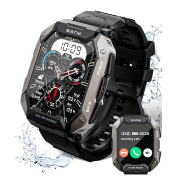 Smart Watch for Men，with Answer/Make Call 100+ Sports Modes Fitness Smart Watch, IP68 Waterproof 8...