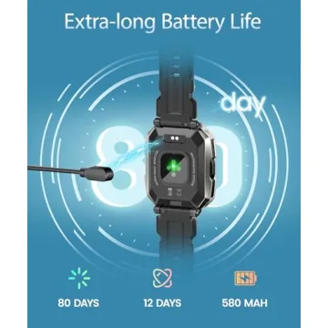 Smart Watch for Men，with Answer/Make Call 100+ Sports Modes Fitness Smart Watch, IP68 Waterproof 80 Days Extra-Long Battery Heart Rate/Blood Oxygen/Sleep Monitor Smartwatch for Android and iOS