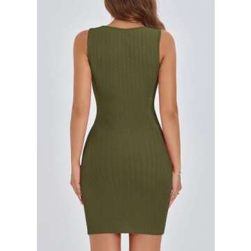 PRETTYGARDEN Summer Dresses for Women 2025 Sleeveless Bodycon Mini Sundress Casual Short Wedding Gue...