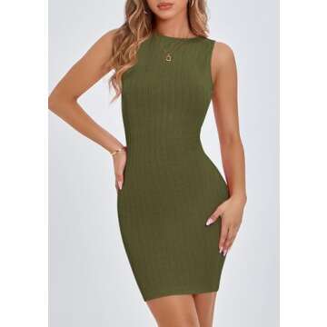 PRETTYGARDEN Summer Dresses for Women 2025 Sleeveless Bodycon Mini Sundress Casual Short Wedding Guest Dress