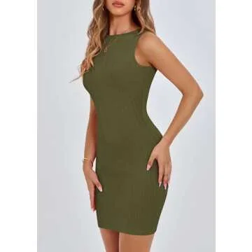 PRETTYGARDEN Summer Dresses for Women 2025 Sleeveless Bodycon Mini Sundress Casual Short Wedding Guest Dress