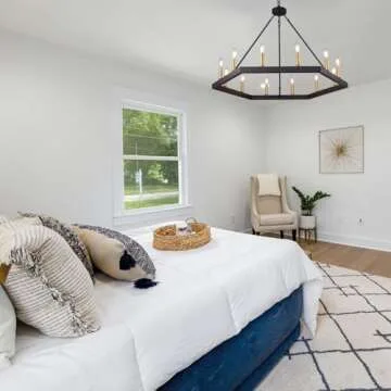 Elegant 40" Wellmet Hexagon Chandelier for Dining Rooms