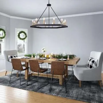 Elegant 40" Wellmet Hexagon Chandelier for Dining Rooms