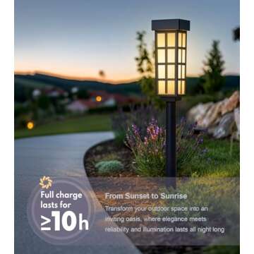 8 Pack Solar Pathway Lights, LED Solar Lights Outdoor, IP65 Waterproof Outdoor Solar Lights for Yard...