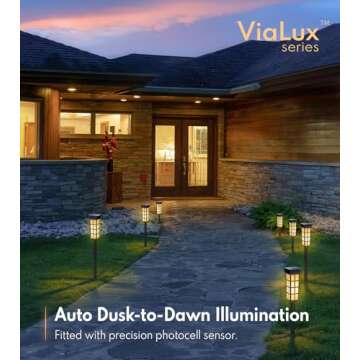 8 Pack Solar Pathway Lights, LED Solar Lights Outdoor, IP65 Waterproof Outdoor Solar Lights for Yard, Auto On/Off Solar Walkway Lights Outdoor, Landscape Lighting for Patio, Driveway Decor, Frosted