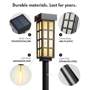 8 Pack Solar Pathway Lights, LED Solar Lights Outdoor, IP65 Waterproof Outdoor Solar Lights for Yard, Auto On/Off Solar Walkway Lights Outdoor, Landscape Lighting for Patio, Driveway Decor, Frosted