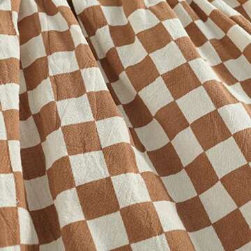 Newborn Baby Girls Checkerboard Plaid Jumpsuit One Piece Sleeveless Strap Romper Jumpsuit Harem Pant Summer Outfits (Brown, 6-12 Months)