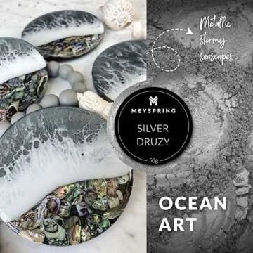 MEYSPRING Silver Druzy Pigment for Resin Crafts - 50g