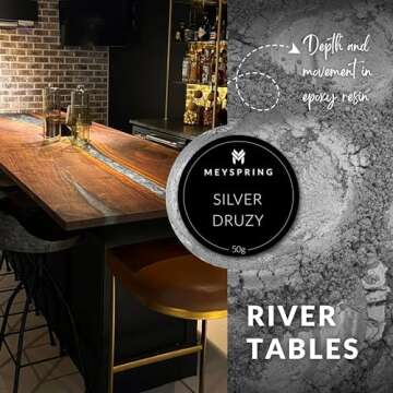 MEYSPRING Silver Druzy Pigment for Resin Crafts - 50g