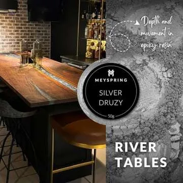 MEYSPRING Silver Druzy Pigment for Resin Crafts - 50g