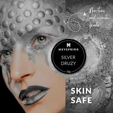 MEYSPRING Silver Druzy Pigment for Resin Crafts - 50g