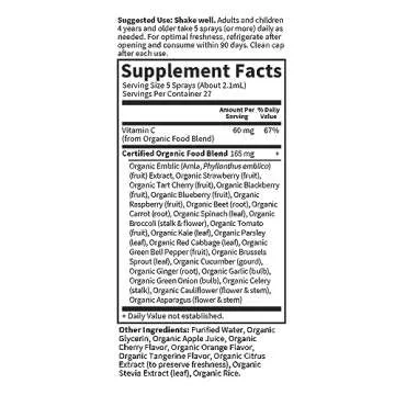 Garden of Life Organics Vitamin C for Kids and Adults, Organic Vitamin C Spray for Skin Health - Cherry Tangerine, Vitamin C Supplement Antioxidant for Immune Support, 2 fl oz Liquid Drops