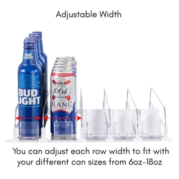 Adjustable RULA Drink Organizer for Fridge Holds 25 Cans