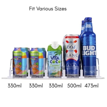 Adjustable RULA Drink Organizer for Fridge Holds 25 Cans