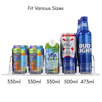 Adjustable RULA Drink Organizer for Fridge Holds 25 Cans