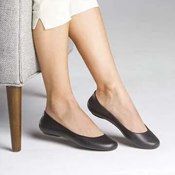 OKABASHI Women's Georgia Soft Jelly Ballet Flats (Blush, 6) | Daily Slip-On Shoes w/Arch Support | Helps Relieve Foot Soreness & Pain