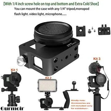 Gurmoir GoPro Housing Case with UV Filter and Lens Cap