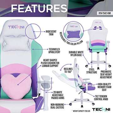 Kawaii Techni Sport Gaming Chair - Adjustable Comfort