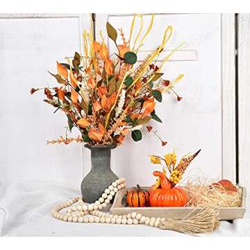 18.5" Fall Swag Autumn Swag,Swag Wreath with Wheat Ear for Thanksgiving Fall Decorations Christmas Halloween Wall Decor