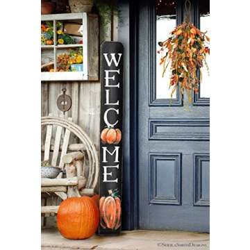 18.5" Fall Swag Autumn Swag,Swag Wreath with Wheat Ear for Thanksgiving Fall Decorations Christmas Halloween Wall Decor