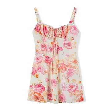 Bonangber Women Summer Mini Cami Dress Corset Dress Tie-Up Fishbone Waist Shaping Backless Fashion Party Cocktail Dress (B-Yellow, S)