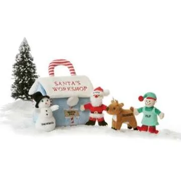 Genius Baby Toys My First Christmas Toy for Baby ft 5 Piece playset (Santa Claus, Snowman, Reindeer, Elf in Santa's Workshop)