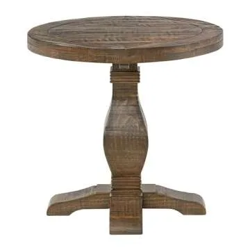 Napa Solid Wood Farmhouse Round End Table - Elegant Design