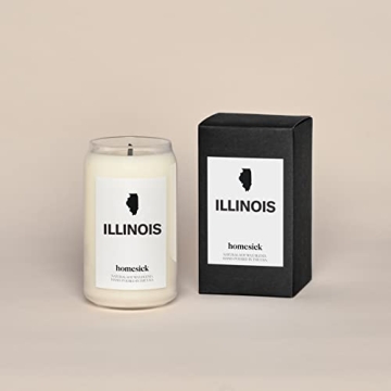 Homesick Premium Scented Candle, Illinois, 60-80 Hour Burn