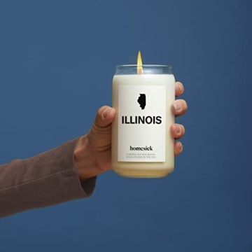 Homesick Premium Scented Candle, Illinois, 60-80 Hour Burn
