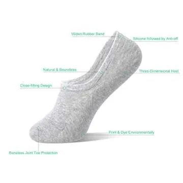 DIBAOLONG Womens No Show Socks Non Slip Flat Boat Line Low Cut Socks 6 Pairs