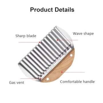 Rpanle Crinkle Cutter - Essential Stainless Steel Vegetable Cutter for Kitchen