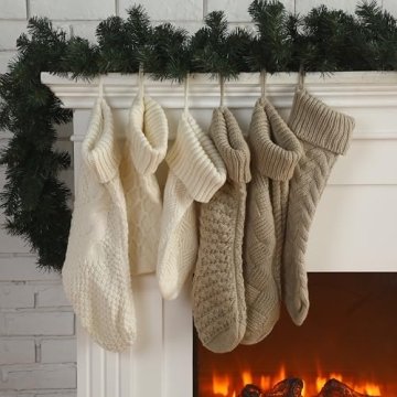 Syhood 6 Pack Knitted Christmas Stockings for Holiday Decor