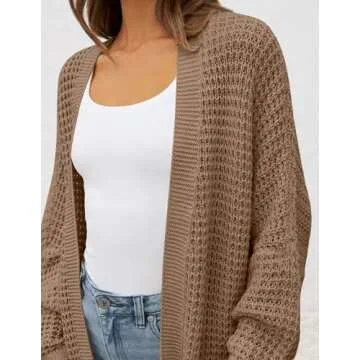 ZESICA Women's Chunky Knit Cardigan - Khaki