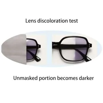 Layresen Vintage Oversized Blue Light Blocking Glasses - Square Frame,Photochromic glasses, Large Clear Lenses (black)