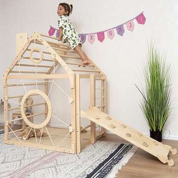 Woodandhearts Indoor Jungle Gym for Kids Aged 1-4