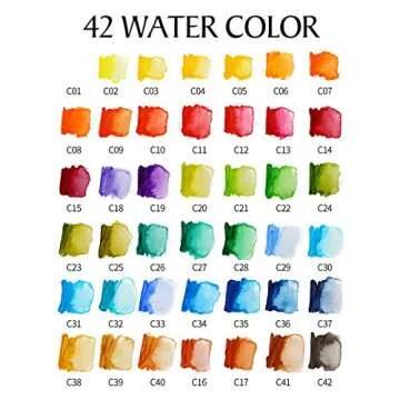 Dainayw Watercolor Paint Set - 42 Colors Professional Travel Pocket Watercolor Kit, with 1 Round Water Brushes, Christmas Gift for Artist, Kids & Adults Outdoor Painting