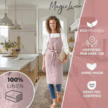 Stylish MagicLinen 100% Linen Apron for Kitchen Parties