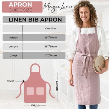 Stylish MagicLinen 100% Linen Apron for Kitchen Parties