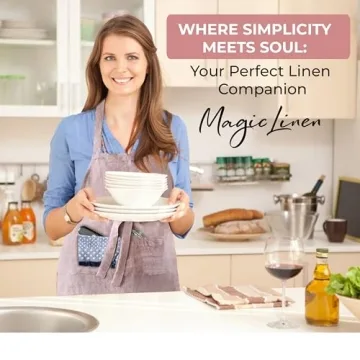 Stylish MagicLinen 100% Linen Apron for Kitchen Parties